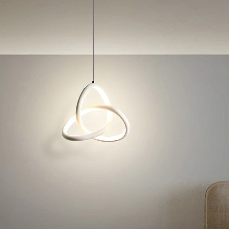 Moderne Nordic Aluminium Eisen Silica Geometrische Verflochten Ring LED Pendelleuchte Für 