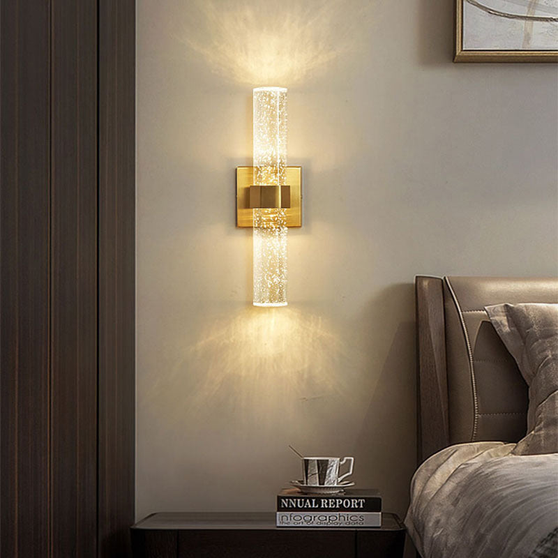 مصباح حائط LED بشريط كريستال عمودي من الأجهزة الفاخرة الحديثة للجانب السرير 