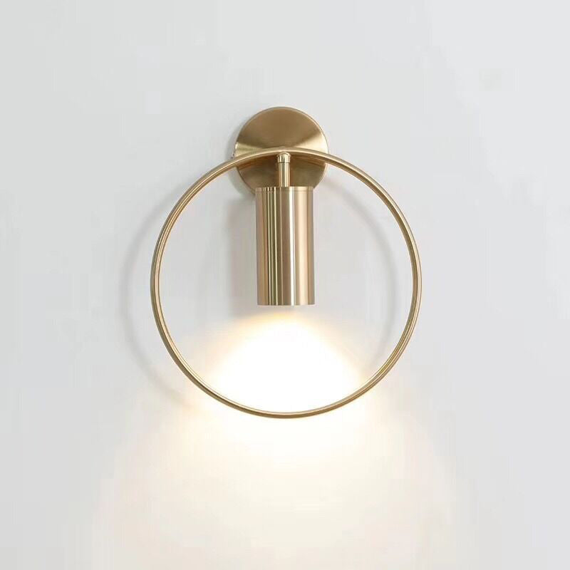 Applique murale moderne simplicité en fer cercle cylindre 1 lumière pour chevet 