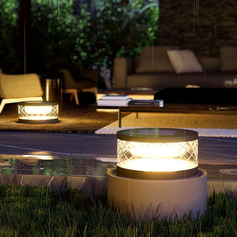 Modern Simplicity Stainless Steel Solar Round LED Outdoor Landscape Light For Garden