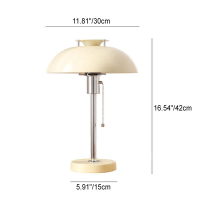 French Vintage Iron Round Dome 1-Light Table Lamp