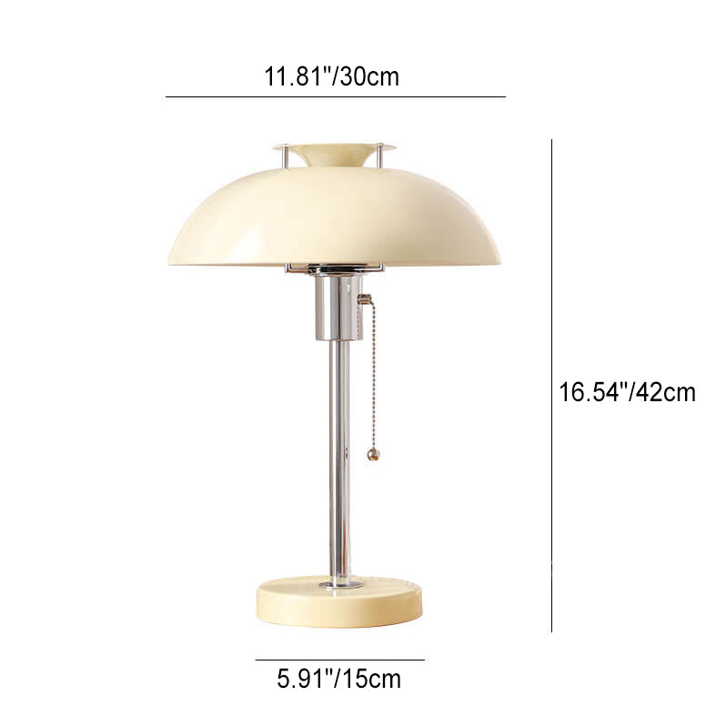 French Vintage Iron Round Dome 1-Light Table Lamp