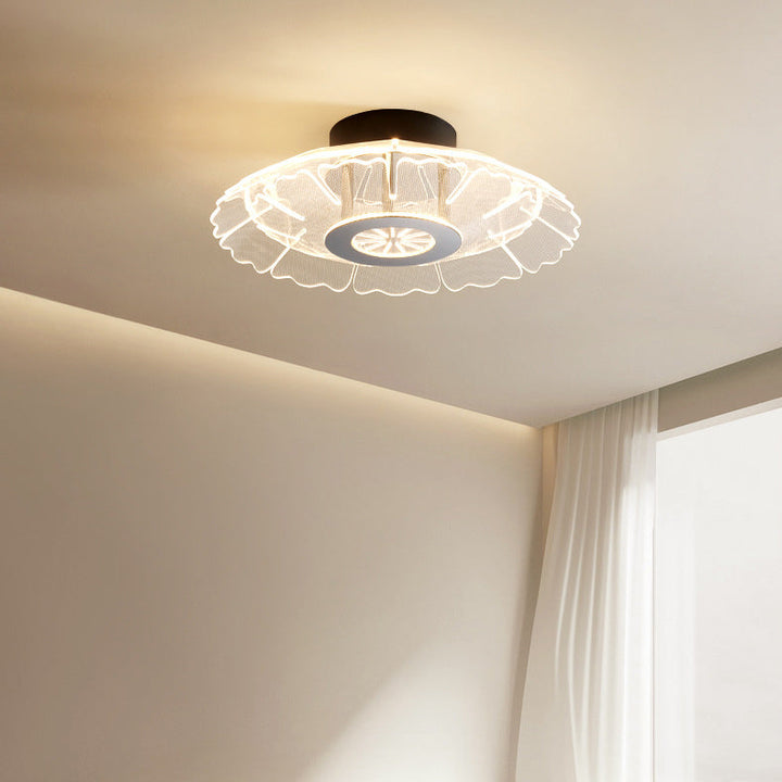 Moderne Luxus Eisen Edelstahl Acryl Blume Runde LED Semi-Flush Mount Deckenleuchte Für Schlafzimmer 