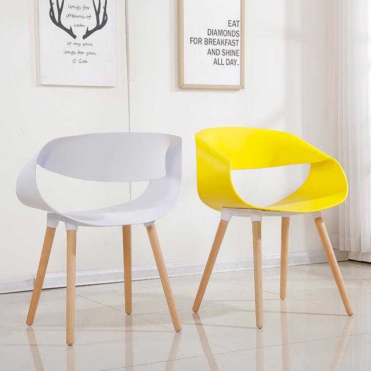 Contemporary Creative Half Round Twisted PP Beech Wood Chair Backrest For Living Room