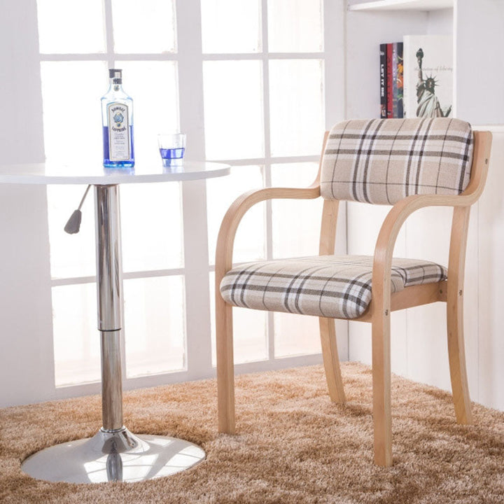 Contemporary Nordic Bentwood Linen Faux Leather Velvet Sponge Square Dining Chair Backrest Armrest For Dining Room