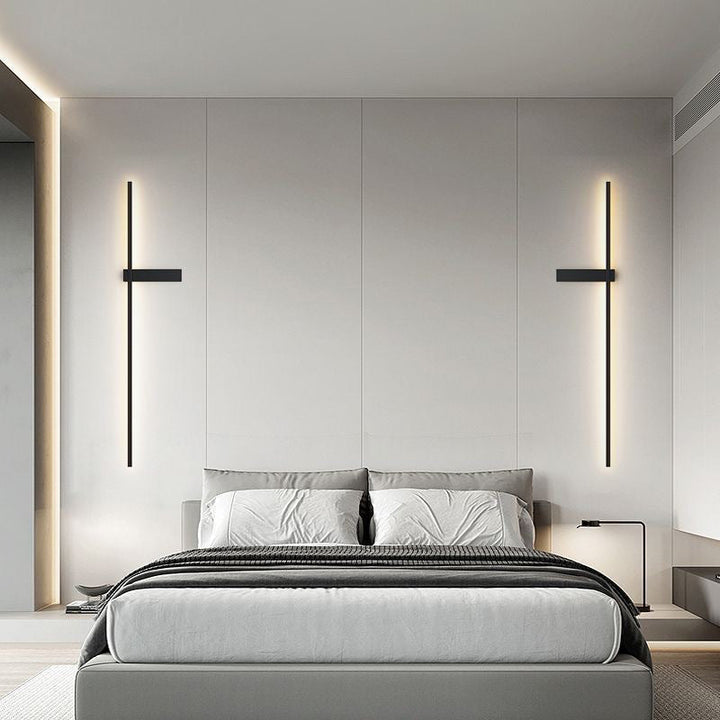 Lampe murale LED en silicone et cuivre à ligne droite minimaliste moderne pour salon 