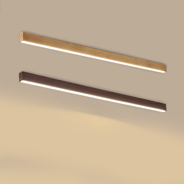 Moderne minimalistische Holzmaserung Aluminiumstreifen LED-Deckenleuchte 