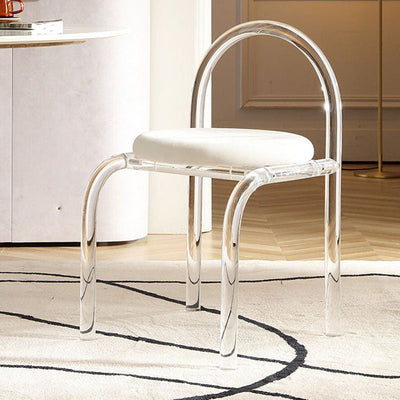 Dossier de chaise de salle à manger en velours acrylique nordique contemporain avec éponge ronde pour salle à manger 