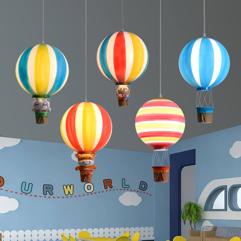 Scandinavian Modern Creative Hot Air Balloon Iron Acrylic 1-Light Pendant Light