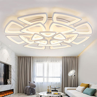 Zeitgenössische kreative Kombination Dreieck Hardware Acryl LED Unterputz Deckenleuchte für Wohnzimmer 