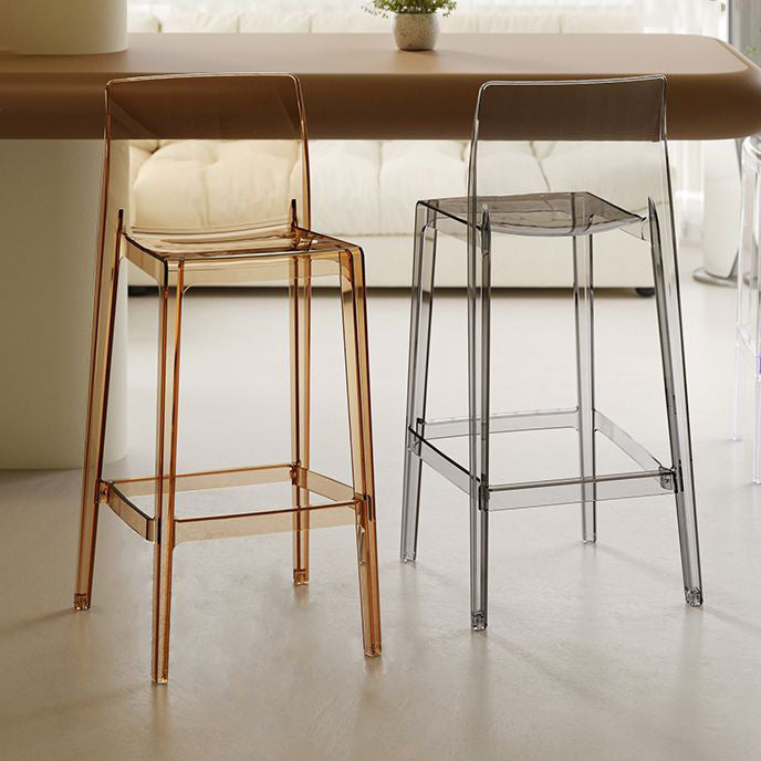 Taburete de barra cuadrado contemporáneo escandinavo con respaldo y reposapiés para cocina 
