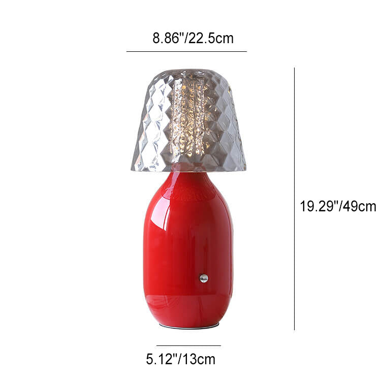 Nordic Vintage Candy Glass Iron Base LED Touch Table Lamp