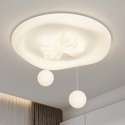 Zeitgenössische kreative Kinder Runde Bogen Orb Eisen gerollt Kunststoff LED Unterputz Deckenleuchte für Schlafzimmer 