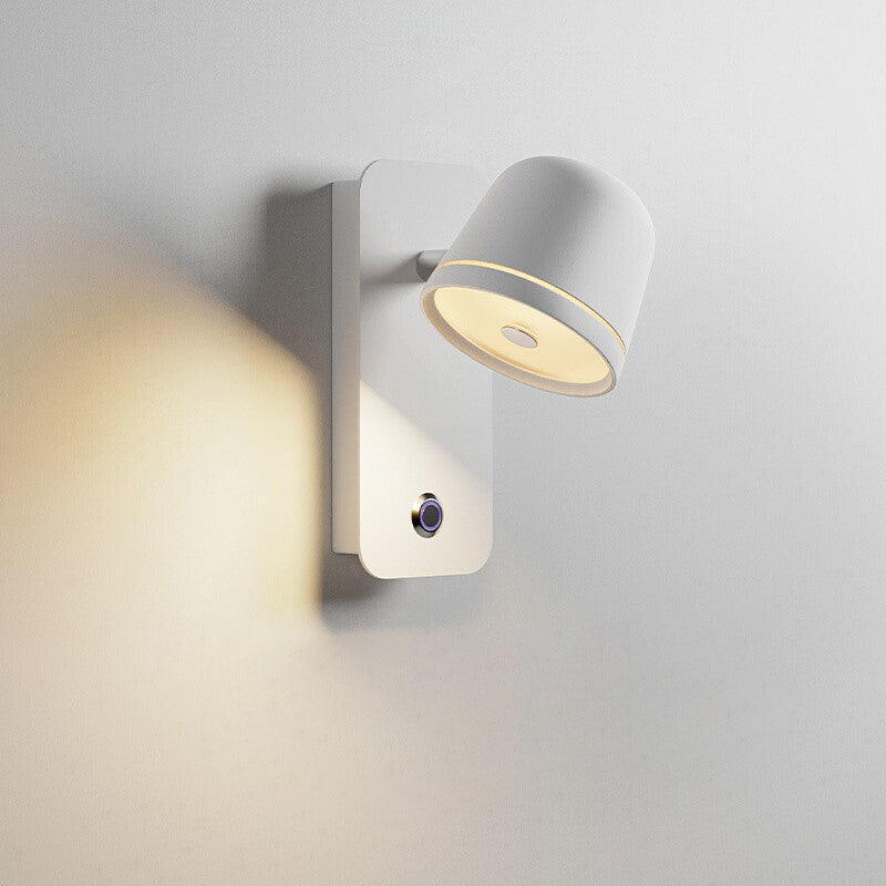 Lámpara de aplique de pared LED de acrílico de metal de aluminio rectangular redonda minimalista moderna para dormitorio 