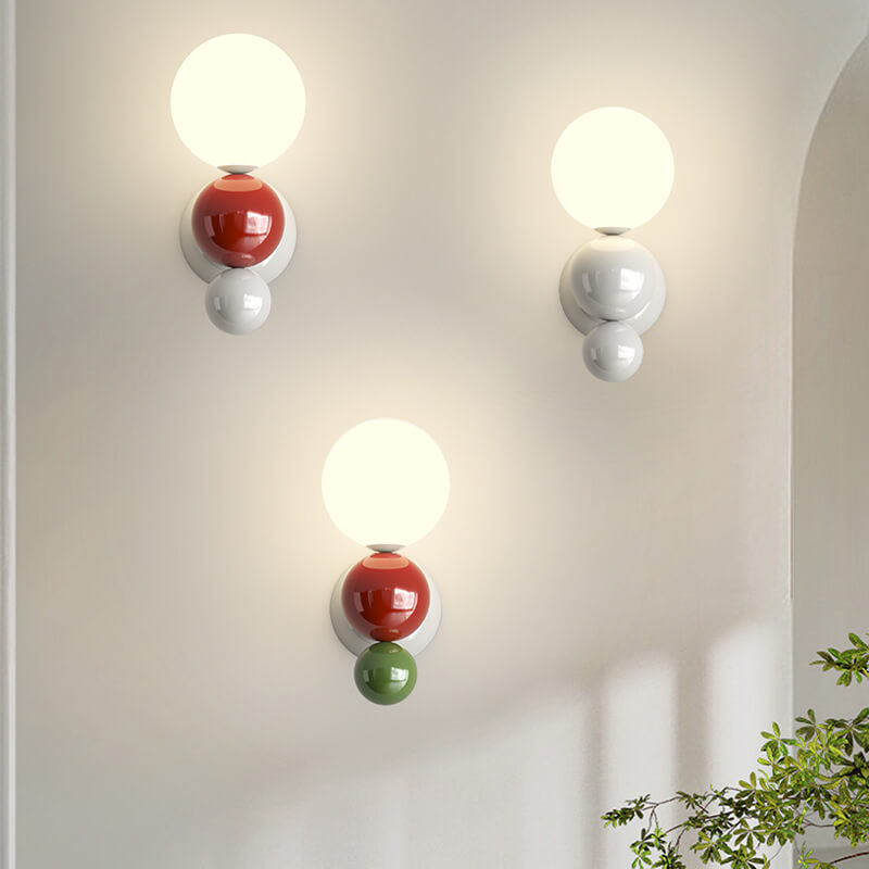 Moderner Creme-Stil Kinder Schmiedeeisen Kugel 1-Licht Wandleuchte 