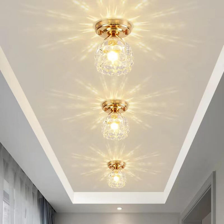 Moderne minimalistische florale Eisen-Glas-Deckenleuchte mit einer Lampe, halbeingelassen 