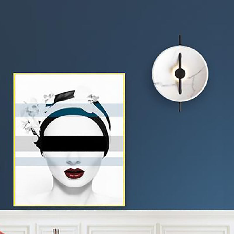 Aplique de pared LED de hierro y mármol redondo minimalista moderno escandinavo 
