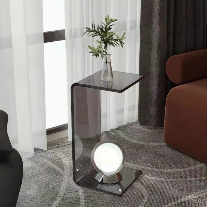 Zeitgenössischer skandinavischer quadratischer Acryl-Beistelltisch 1-stufig für das Wohnzimmer 