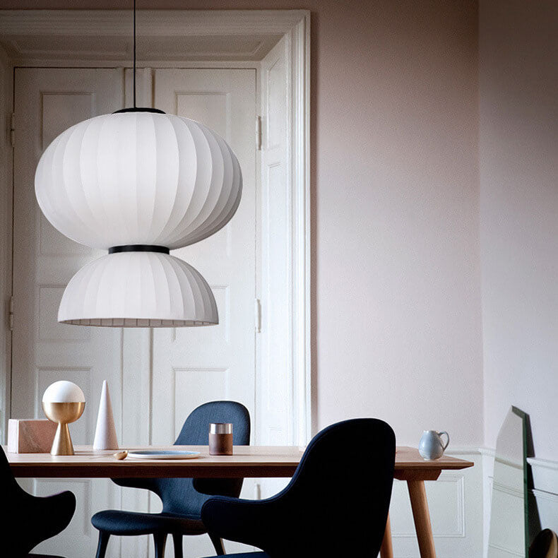 Japanese Creative Silk Fabric Round 1-Light Pendant Light