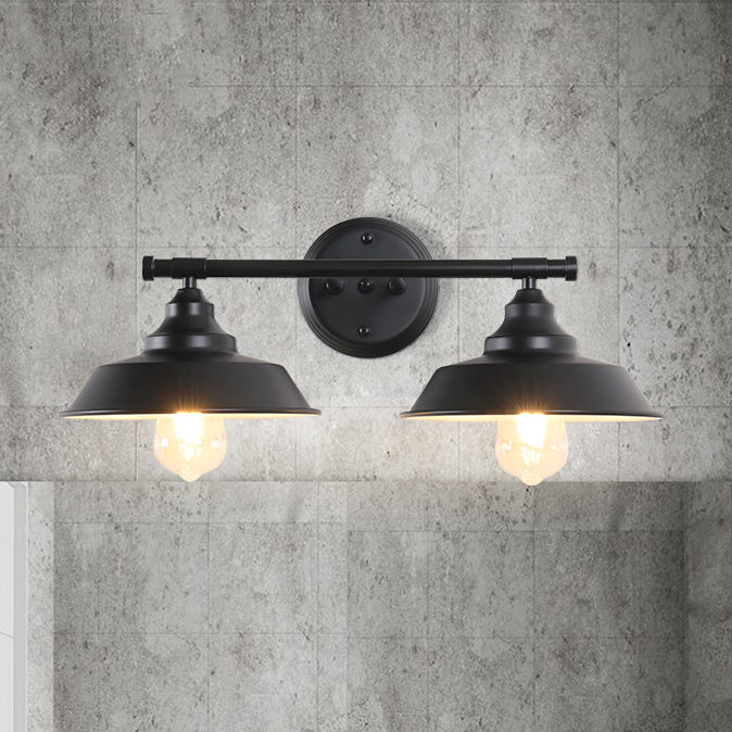 Lámpara de Aplique de Pared de Hierro Redondo Industrial Contemporáneo de 2/3 Luces para Baño 