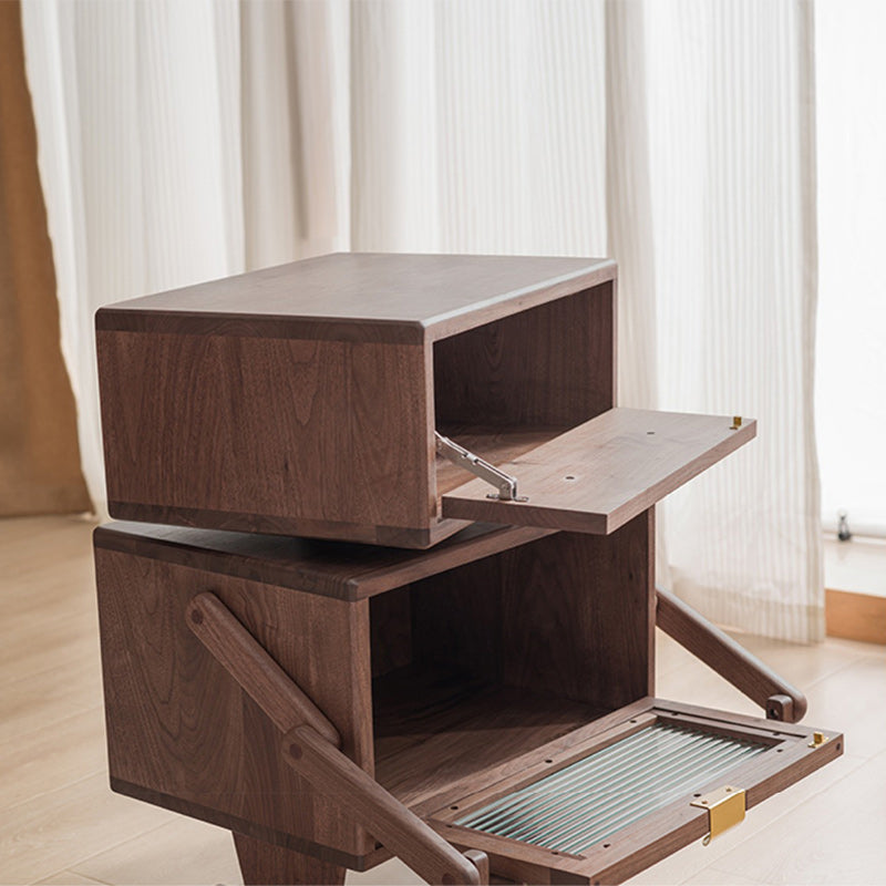 Table de nuit contemporaine pour enfants créative, robot, rectangulaire, cubique, en bois, pivotante, avec 2 armoires pour chambre à coucher 