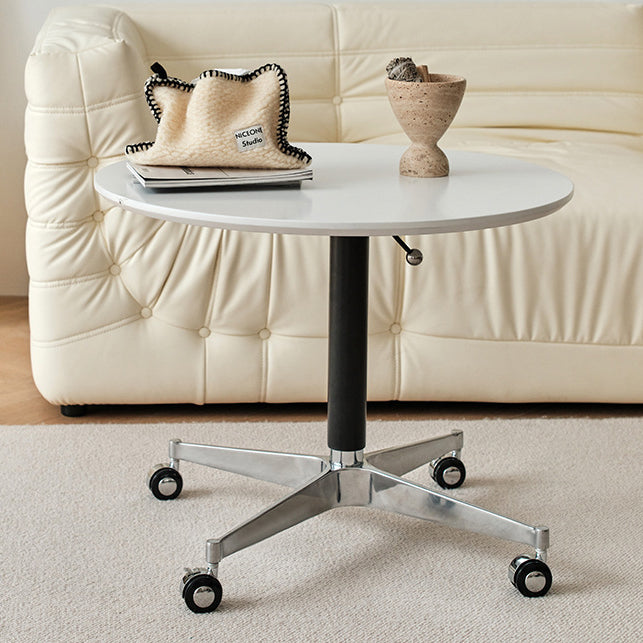 Table basse en aluminium avec plateau amovible et base ronde minimaliste moderne pour salon 