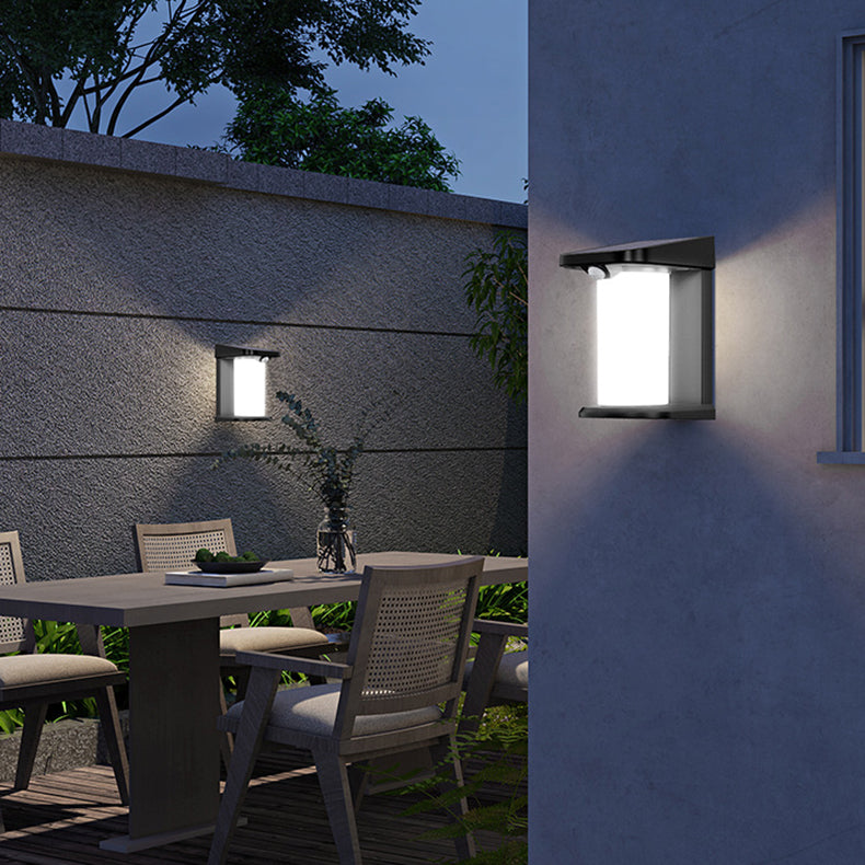 Applique Murale Extérieure LED Cylindre Solaire Étanche Minimaliste Moderne PC ABS Pour Jardin 