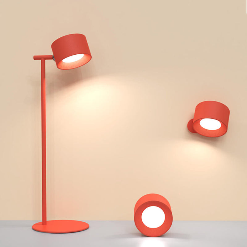 Lámpara de Mesa LED Magnética Rotativa USB Redonda de Plástico Creativa 