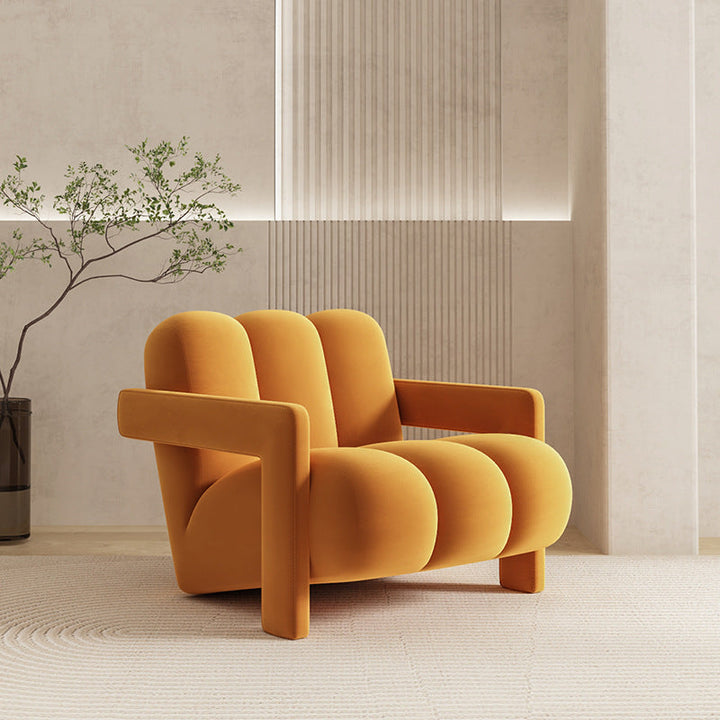 Sillón individual contemporáneo escandinavo de terciopelo y tejido sherpa con madera y espuma, con respaldo y reposabrazos, para sala de estar 