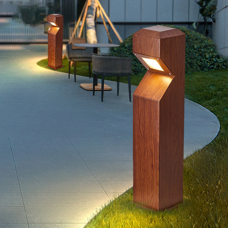 Luz LED para paisaje de columna irregular de aluminio y acero impermeable chino tradicional para jardín 