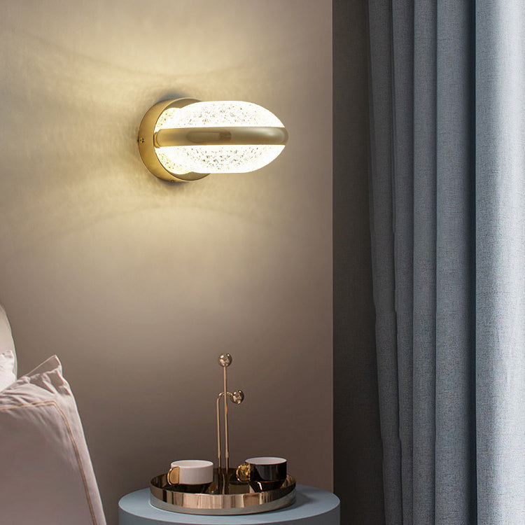 Modern Luxury Iron PMMA Elliptical Round LED Wall Sconce Lamp For Hallway