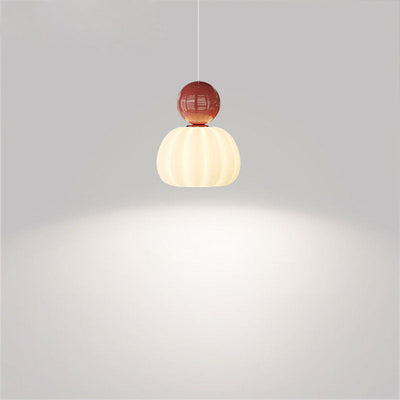 Suspension LED avec abat-jour en PE citrouille de simplicité contemporaine et boule en fer pour chambre 