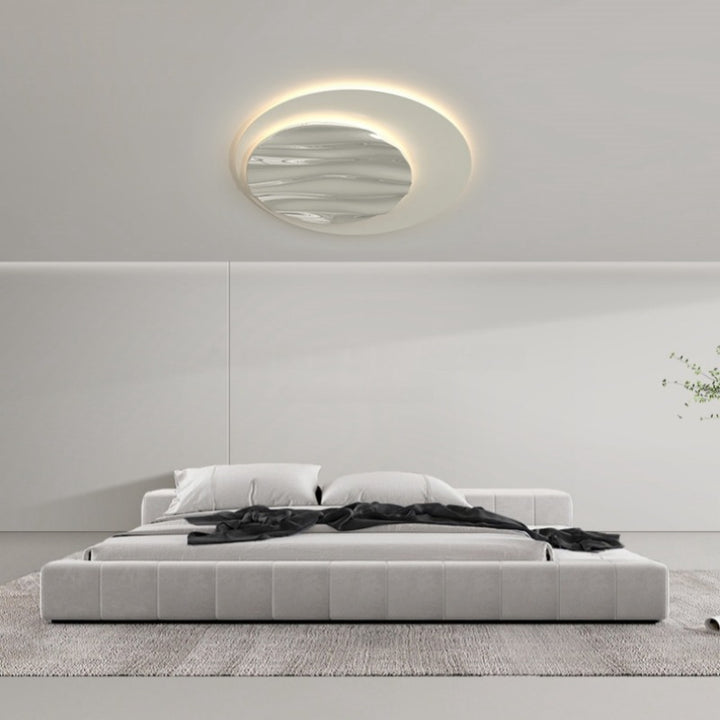 Moderne unbedeutende Aluminium-Polycarbonat-runde Kräuselung LED-Unterputz-Deckenleuchte für Schlafzimmer 