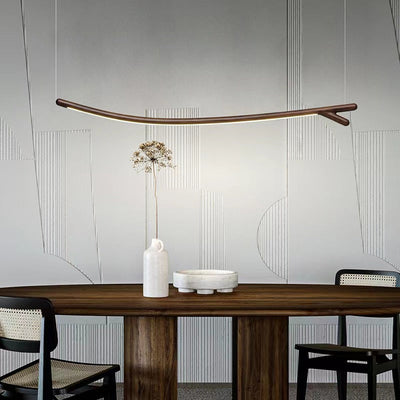 Traditionelle chinesische Streifen-Zweig-Massivholz-Silikon-LED-Insel-Licht-Pendelleuchte für Schlafzimmer 