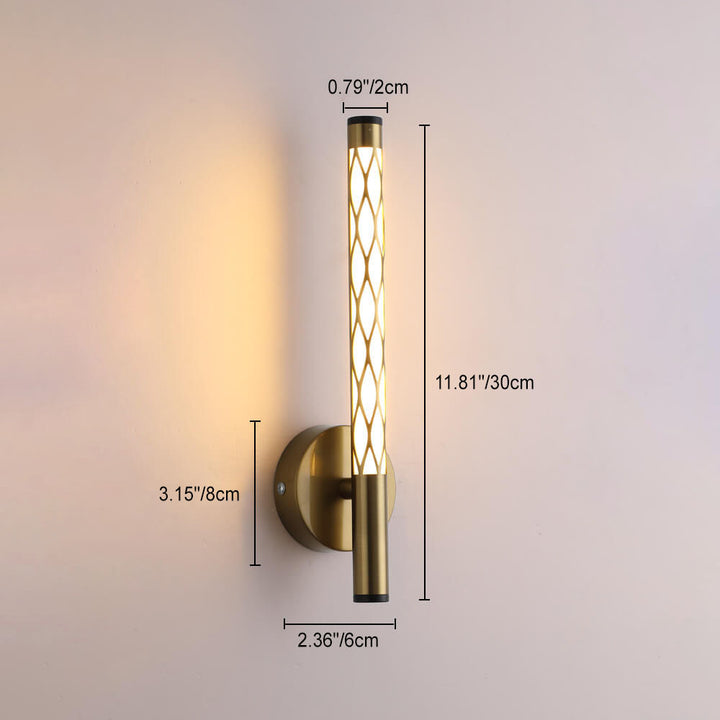 Modern Minimalist Cylindrical Hollow Iron PC LED Wall Sconce Lamp