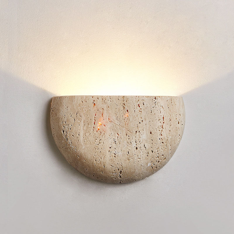 Traditionelle japanische ovale Stein-Wandleuchte mit 1 Licht für Wohnzimmer 