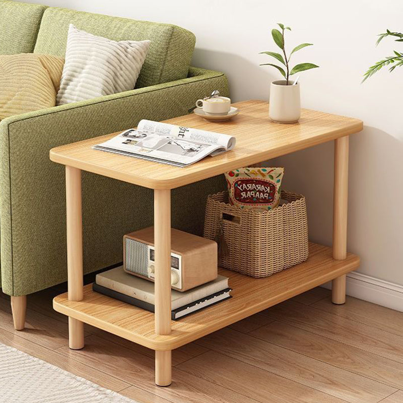 Traditioneller japanischer rechteckiger Beistelltisch aus Holz und MDF mit 3 Ebenen für das Wohnzimmer 