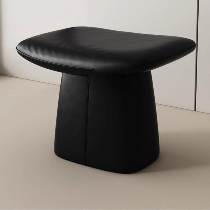 Modern Minimalist Square Microfiber Leather Pine Wood Vanity Stool Backless Armless For Bedroom