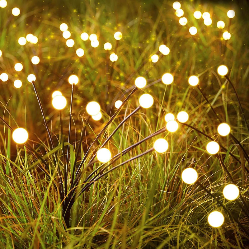 Moderna Decorativa Solar Firefly Impermeable ABS LED Césped Insertar en el Suelo Iluminación de Paisaje Exterior 
