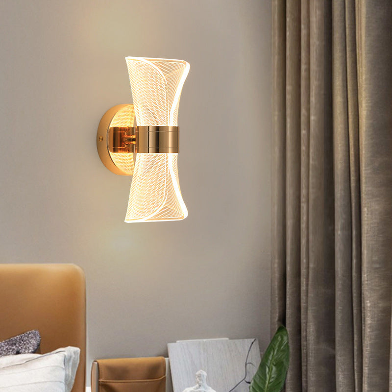 مصباح حائط LED بتصميم بتلة قابلة للطي من الأكريليك والحديد النوردي المعاصر للجانب السرير 