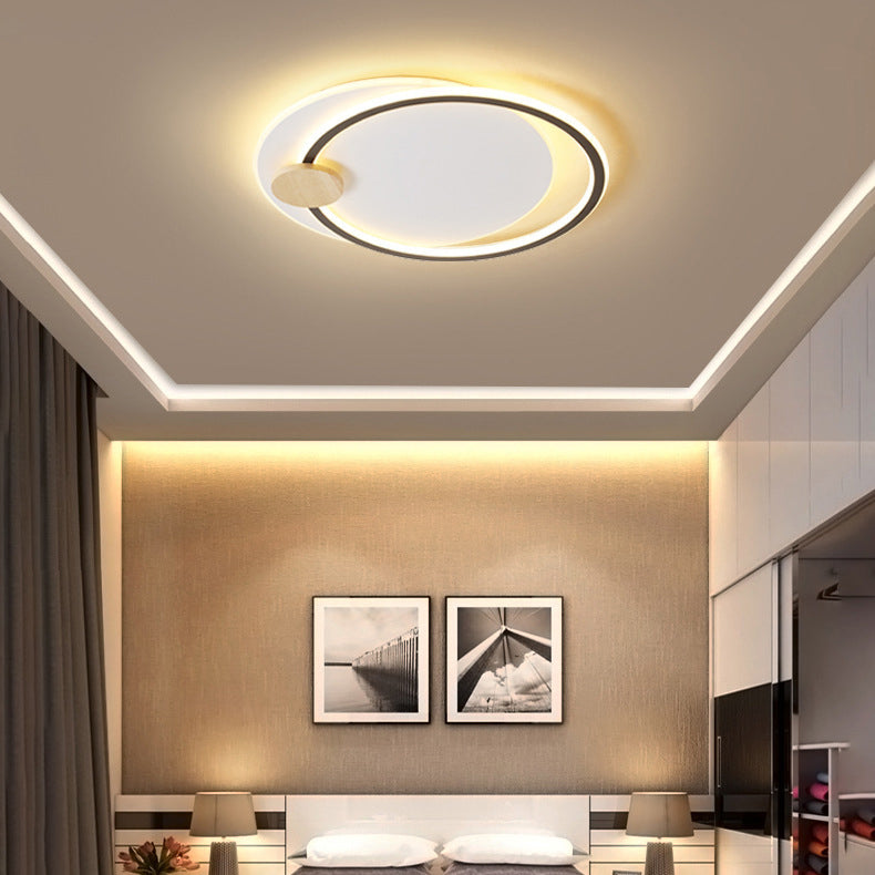 Zeitgenössische Einfachheit Eisen Kreis Ring Acryl LED Unterputz Deckenleuchte für Wohnzimmer