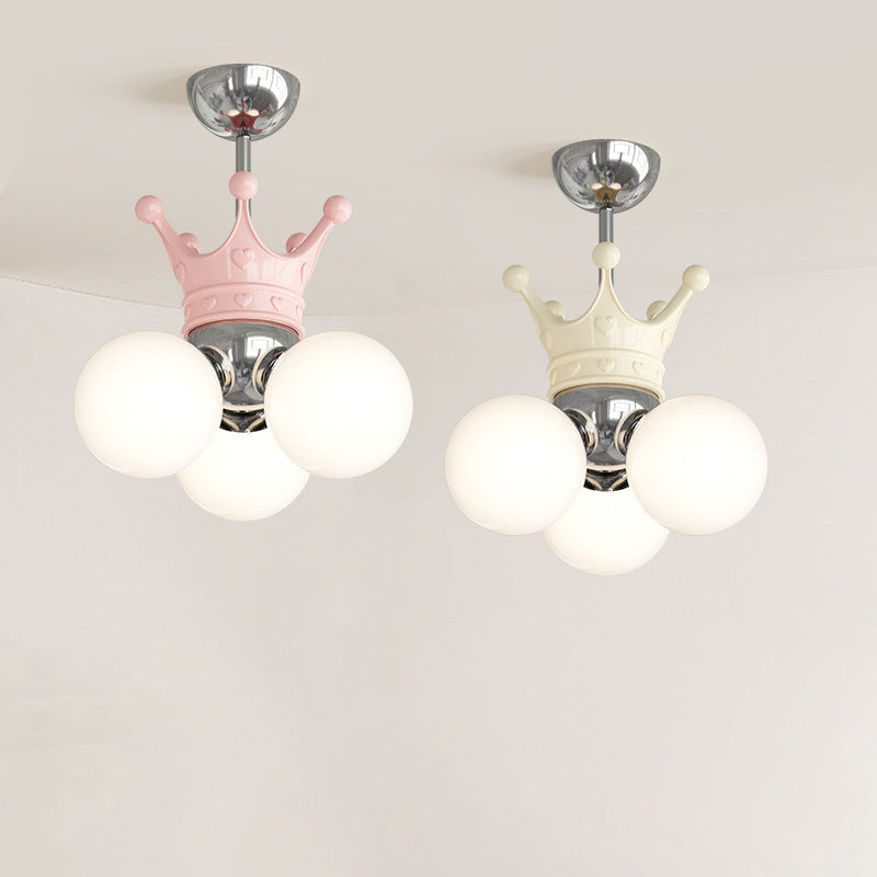 Moderne minimalistische Prinzessin Crown Metall Acryl LED Pendelleuchte für Schlafzimmer 