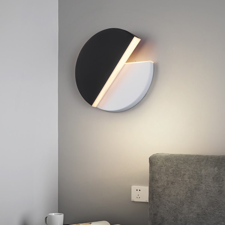 Applique murale LED en fer acrylique rond rotatif minimaliste moderne pour salon 
