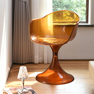 Silla de comedor con respaldo de diseño de arco de plásticos acrílicos nórdicos contemporáneos para comedor 