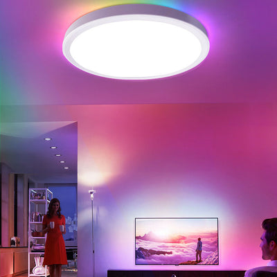Modern Minimalist ABS Round Intelligent LED Flush Mount Ceiling Light