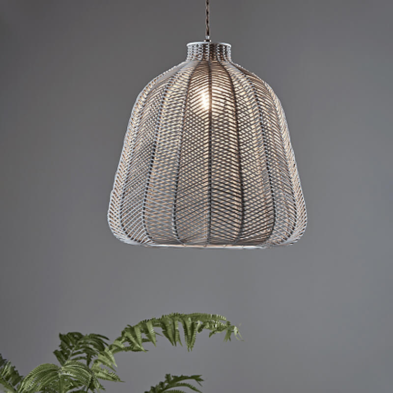 Zeitgenössische skandinavische Rattan-Webkunst, handgefertigte Beschläge, ovale 1-Licht-Pendelleuchte für das Wohnzimmer 