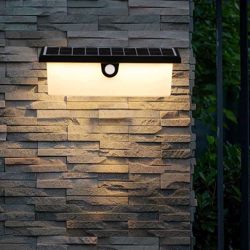 Applique Murale Moderne Minimaliste Solaire Étanche Rectangle PC ABS LED Pour Jardin 