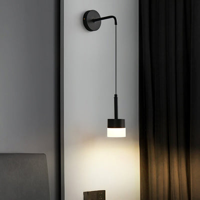 Modern Minimalist Copper Acrylic Cylinder LED Wall Sconce Lamp For Bedroom