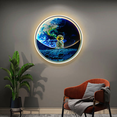 Modern Creative Children's Wrought Iron Imitation Moon LED Wall Sconce Lamp