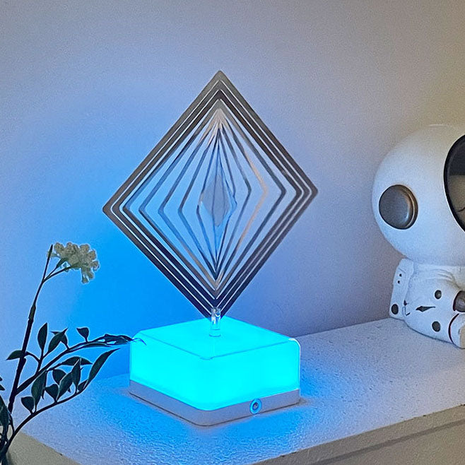 Modern Art Deco Stainless Steel ABS Cubic Base Multishape Rechargeable USB LED Table Lamp Night Light For Bedside